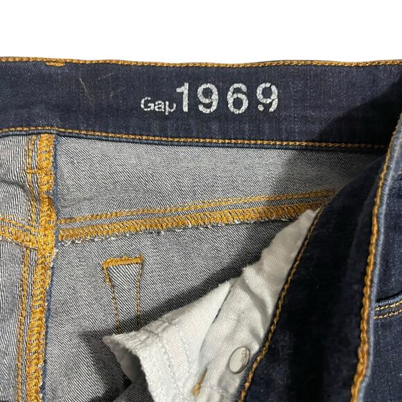 Gap 1969 Womens Jeans Size 28 Legging Jean Mid Rise Dark Wash Zip Fly Blue Denim - Picture 6 of 11
